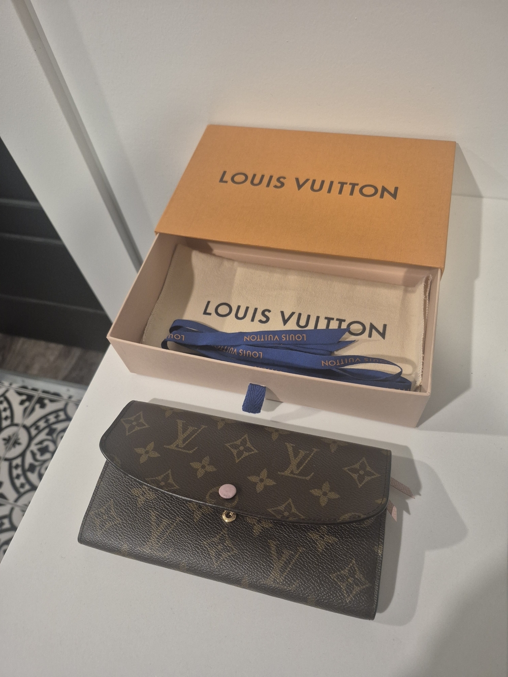 Louis Vuitton Monogram Emilie Wallet - Brown And Rose Ballerine - Picture 3 of 14